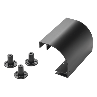 Kit de Bajada de Cable / Escalerilla 12" (305 mm) / Aluminio Recubierto en Polvo / RAL 9005 Negro / Grosor 2.5 mm / Radio de Curvatura Integrado