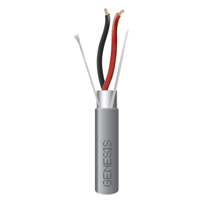 Cable para Alarma / 2x18 AWG / Blindado / Riser / 305 m (1000 ft) / Gris