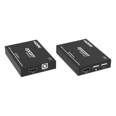 Extensor HDMI con KVM / 1080p@60Hz / H.265 / 150 m (492.1 ft) sobre Cat5e/6 / HDCP 1.4 / USB KVM / IR 20 Hz-60 kHz / Compatible Switch 1G