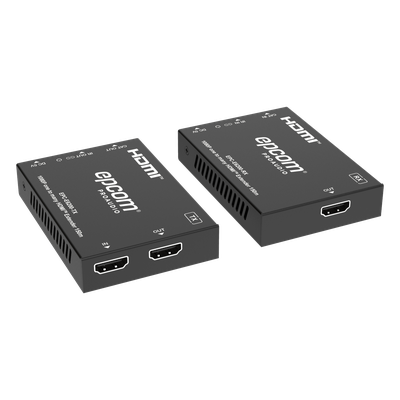 Extensor HDMI sobre IP / Full HD 1080p@60Hz / Alcance 150 m (492.1 ft) por CAT6 / Codificador y Decodificador / Red Gigabit / Control IR