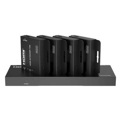 Splitter HDMI 1x4 / 4K@30Hz 4:4:4 / 1080p@60Hz / Extensión 40 m (131.2 ft) Cat6 / PoC / HDCP 1.4