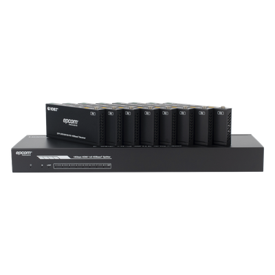 Splitter y Extensor de Video HDBaseT / 1x8 / 4K@60Hz 4:4:4 / 120 m (393.7 ft) en 4K / 150 m (492.1 ft) en 1080p / 18 Gbps / HDR10+ / PoC / IR y RS-232