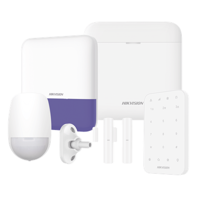 Kit de Alarma Inalámbrico / 48 Zonas Programables / Wi-Fi 2.4 GHz y LAN / Frecuencia 433 MHz / Batería de Respaldo 35 h / 6 Componentes Incluidos