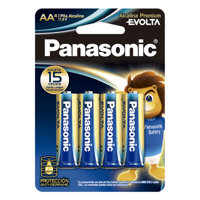 Batería Alcalina AA / 1.5 VCC / Química Zn/MnO2 / Rango -20°C a 50°C / Paquete 4 Unidades