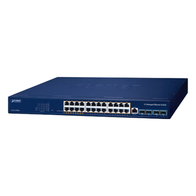 Switch PoE Administrable Capa 3 / 24 Puertos Gigabit / 8 Puertos 802.3bt / 16 Puertos 802.3at / 4 SFP+ 10G / 480 W PoE