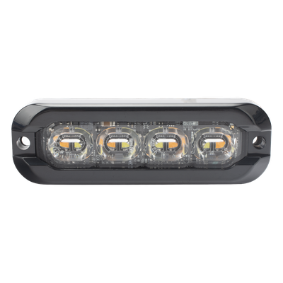 Luz de Advertencia Direccional Flexible / 8 LED Dual Color / Montaje Curvo 120° / 69 Patrones de Destello / IP69K / 12-24 V