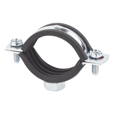 Abrazadera Isofónica Reforzada / 3 1/2" (100 mm) / Acero 1.75-2.3 mm / Carga 150 kg / Rango -30°C a +120°C / Aislamiento EPDM
