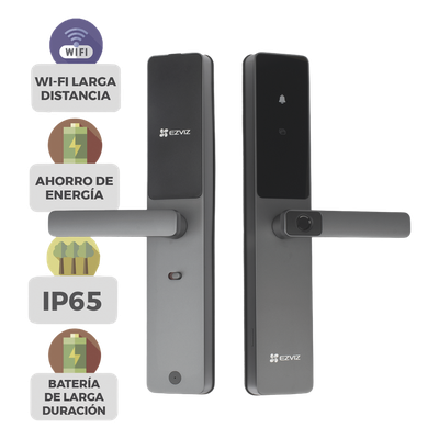 Cerradura Inteligente / Wi-Fi y Bluetooth / Huella y Tag / IP65 / -25°C a 70°C / 8 Baterías AA