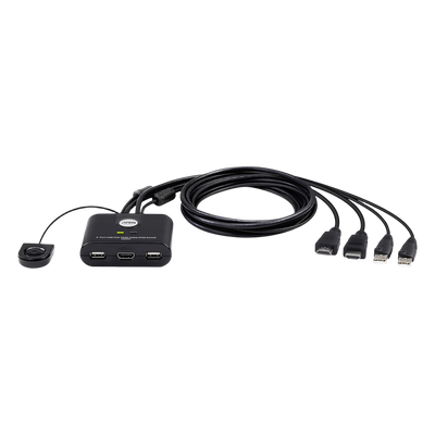 Switch KVM / 2 Puertos / HDMI FHD / USB / Cable 1.2 m (3.9 ft) / 1920x1080 @ 60Hz / HDCP 1.4