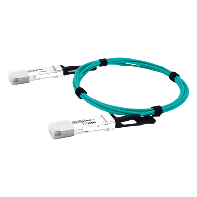 Cable AOC QSFP56 / 200 Gbps / Longitud 3 m (9.8 ft) / Fibra Óptica Activa / Baja Latencia / Compatibilidad Multi-Marca