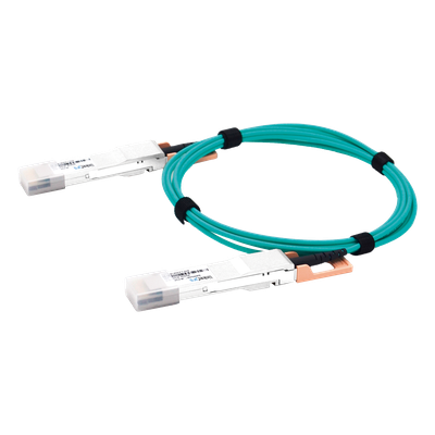 Cable AOC QSFP-DD / 400 Gbps / Fibra Óptica Activa / 2 m (6.6 ft) / Plug-and-Play / Compatibilidad Multi-Marca