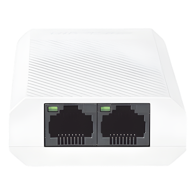 Extensor PoE+ / 100 Mbps / 1 Entrada PoE+ / 2 Salidas PoE+ / 30 W Totales / Alcance 200 m (656.2 ft) / Interior