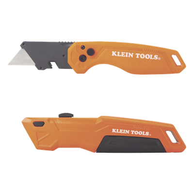 Navaja Multiusos Deslizable / Cuchilla Plegable 135° o 180° / Bloqueo con Liberación Rápida / 5 Cuchillas de Repuesto / Color Naranja de Alta Visibilidad