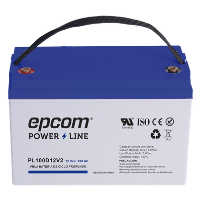 Batería AGM-VRLA / 12 Vcc / 100 Ah / Ciclo Profundo / Terminales T4 / Carcasa UL94-HB