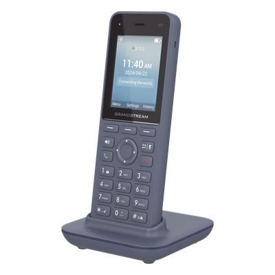 Teléfono IP Inalámbrico / Wi-Fi 6 Dual Band / 3 Cuentas SIP / 3 Líneas / Voz HD / Bluetooth / Pantalla 2.4" / Batería 3000 mAh