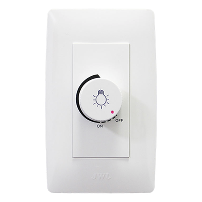 Dimmer Rotativo / 300W / 127 V~ 60 Hz / Instalación en Muro / Blanco Semi Brillante / 11.8 x 7.8 x 3 cm