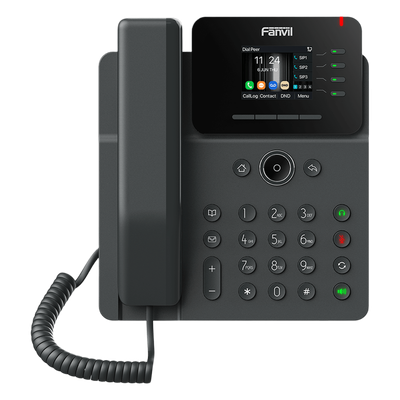 Teléfono IP Empresarial / 4 Líneas SIP / Pantalla Color 2.4" / Puertos Gigabit / PoE / Conferencia 6 Vías