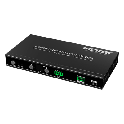 Extensor HDMI sobre IP / Transmisor / 4K@60Hz / 120 m (394 ft) / HDMI 2.0 / HDCP 2.2 / PoE / RS-232 / IR Bidireccional / Multicast