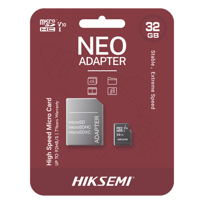 Memoria microSD / 32 GB / Clase 10 / Lectura 92 MB/s / Escritura 50 MB/s / NAND TLC / Adaptador SD Incluido