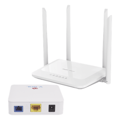 Kit ONU Bridge Dual GPON/EPON / Router Home Mesh Wi-Fi 5 / 1167 Mbps / 4 Antenas 5 dBi / Cobertura Extendida