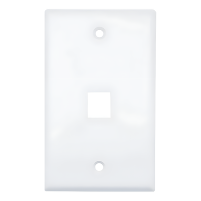 Placa de Pared / 1 Puerto / 114x70x10 mm / UL 94 V-0 / Blanco / 20 Piezas / ABS