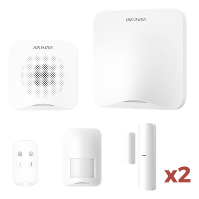 Kit de Alarma Inalámbrica / 16 Zonas / Alcance 1200 m (3937 ft) / Wi-Fi / Sirena 95 dB / PIR 10 m (32.8 ft) / 2 Contactos Magnéticos