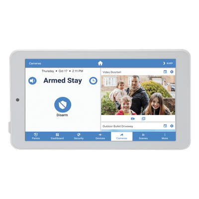 Touchpad de Seguridad IP / Pantalla 7'' Android 1024x600 / Control Z-Wave Local / Wi-Fi Cifrada / Montaje Pared o Escritorio / Batería de Respaldo