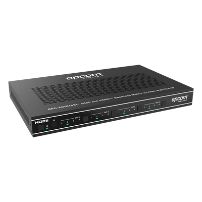 Matriz HDMI / 4×4 / Conmutación Sin Interrupciones / Video Wall 10 Modos / 4K@60Hz 4:4:4 / HDMI 2.0b / Control Web, IR, RS-232, TCP/IP