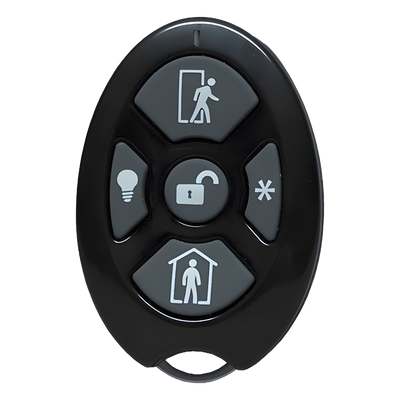 Control Remoto de Seguridad / 5 Botones Configurables / Transmisión 433.92 MHz / Encriptación AES 128-bit / Automatización Domótica / Indicador de Batería Baja
