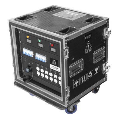 Centro de Carga Móvil / Rack 10U / Conectores Socapex 19 Pines / Salidas 110V y 220V / 30 Canales Totales / MCB 1P 20A