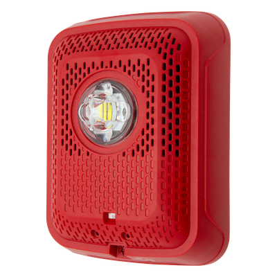 Bocina con Estrobo / Montaje en Pared / 24 VCC Regulado / Flash 1/s / Altavoz 8" / Rojo / Compacto