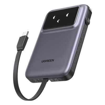 Power Bank / 10000 mAh / 30 W / Carga Bidireccional / Pantalla TFT / USB-C Integrado / Aprobación Aérea