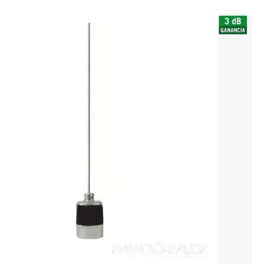 Antena Móvil VHF / 132-174 MHz / Ganancia 3.0 dBi / 5/8 Wave / 147 cm (58 in) / Conector NMO