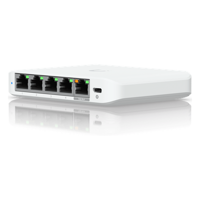 Switch administrable / 5 puertos 2.5G / PoE o USB-C / 25 Gbps / Compacto 4.6 x 3.5 x 0.8'