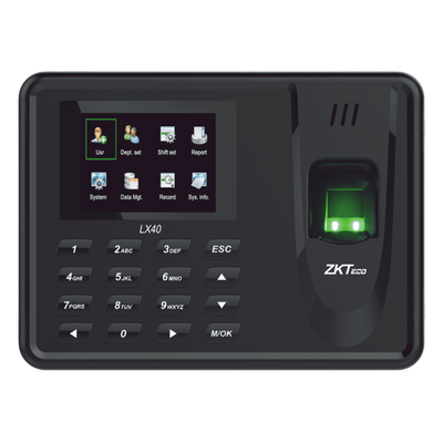 Terminal de Asistencia / Huella Digital / 500 Huellas / 50,000 Eventos / Reportes Excel vía USB / 7.2 x 5.3 x 1.4 in