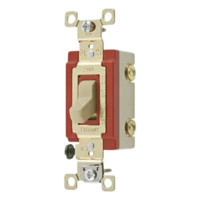 Interruptor de Palanca / 20 A / 120-277 V CA / Doble Polo / Grado Industrial / -40°C a 75°C / 131 ft Cable AWG #14-10 / Color Marfil