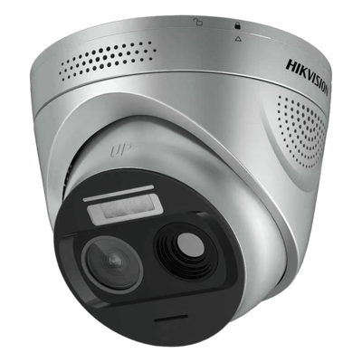 Cámara IP Turret / Detección Térmica de Incendios / 4 Megapíxel Óptico + 1 Megapíxel Térmico / Doble Espectro / Alcance de Llama 30 m (98.4 ft) / IP67 / -20 a 550 °C
