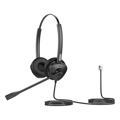 Diadema Binaural Profesional / Audio HD Wideband 50 Hz - 8 kHz / Cancelación Pasiva de Ruido / Conexión RJ9 / Brazo Ajustable 260° / Peso 95 g