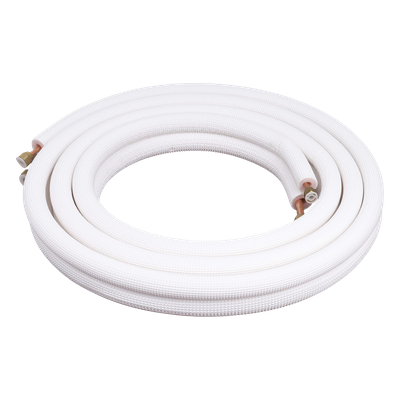 Kit de Tubería para Minisplit / 1 Tonelada / Líneas 1/4" y 3/8" / Longitud 4 m (13.1 ft) / Aluminio / Acabado Mate Blanco