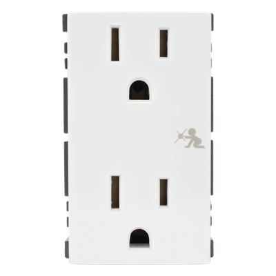 Módulo Dúplex de Contactos Eléctricos / 10A / 127V / Sistema de Seguridad Antiobjetos / Compatible con Cajas para Pavimento / Embornamiento a Tornillo