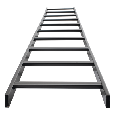 Escalera Tubular / 1.5" Peralte / 12" Ancho / 3.05 m (10 ft) Largo / Acero con Epóxica Negra / Incluye Coples y Tornillería