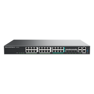 Router Todo-en-Uno / 50 Extensiones PBX / Firewall NGFW 9 Gbps / VPN IPsec 1.3 Gbps / 4x SFP+ 10 GbE / 8x 2.5 GbE / 16x GbE / Gestión en la Nube