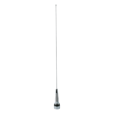 Antena Móvil VHF/UHF / Banda Ancha 132-512 MHz / 150 Watts / 55 cm / Montaje 3/4 NMO con Resorte