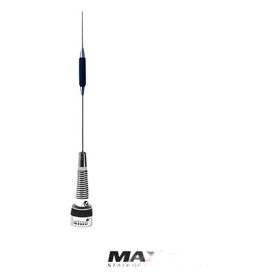 Antena Móvil VHF / Banda Ancha 132-174 MHz / Ganancia 2.4 dB / Potencia 150 W / Longitud 122 cm (4 ft) con Resorte / Montaje NMO 3/4'