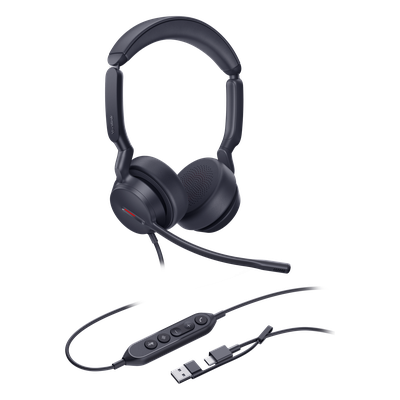Auriculares USB Profesionales / Cancelación de Ruido con IA / Altavoz 35 mm / USB-C/A Plug-and-Play / 20 Hz - 20 kHz