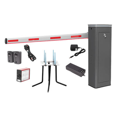 Kit Barrera Vehicular Izquierda / Brazo Iluminado LED 3 m (9.8 ft) / Apertura 1.5 s / 150 Ciclos/Hora / 110V / Semi-Intensivo