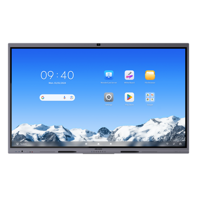 Pantalla Interactiva Touch / 86" 4K UHD / Android 16 Certificado EDLA / 50 Puntos Táctiles / Cámara Web 8 MP / Audio 70 W / NFC