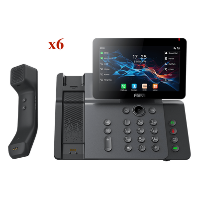 Teléfono IP Empresarial / Pantalla Táctil IPS 7' / Wi-Fi 6 Dual-Band / Bluetooth 5.4 / Micrófono Inalámbrico / 20 Líneas SIP / Videollamadas HD 1080p