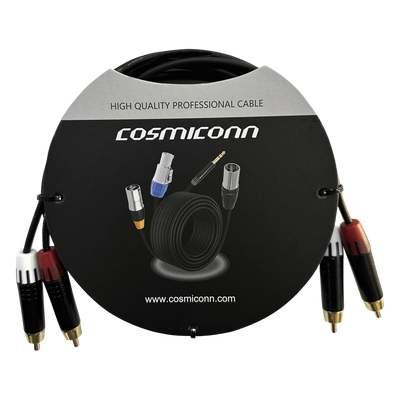 Cable de Audio 2 RCA a 2 RCA / Conectores Negros / Diferenciadores Rojo y Blanco / 2 m (6.56 ft)