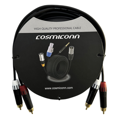 Cable 2 RCA x 2 RCA / Conectores Negros / Diferenciador Color Blanco y Rojo / 3 m (9.84 ft)